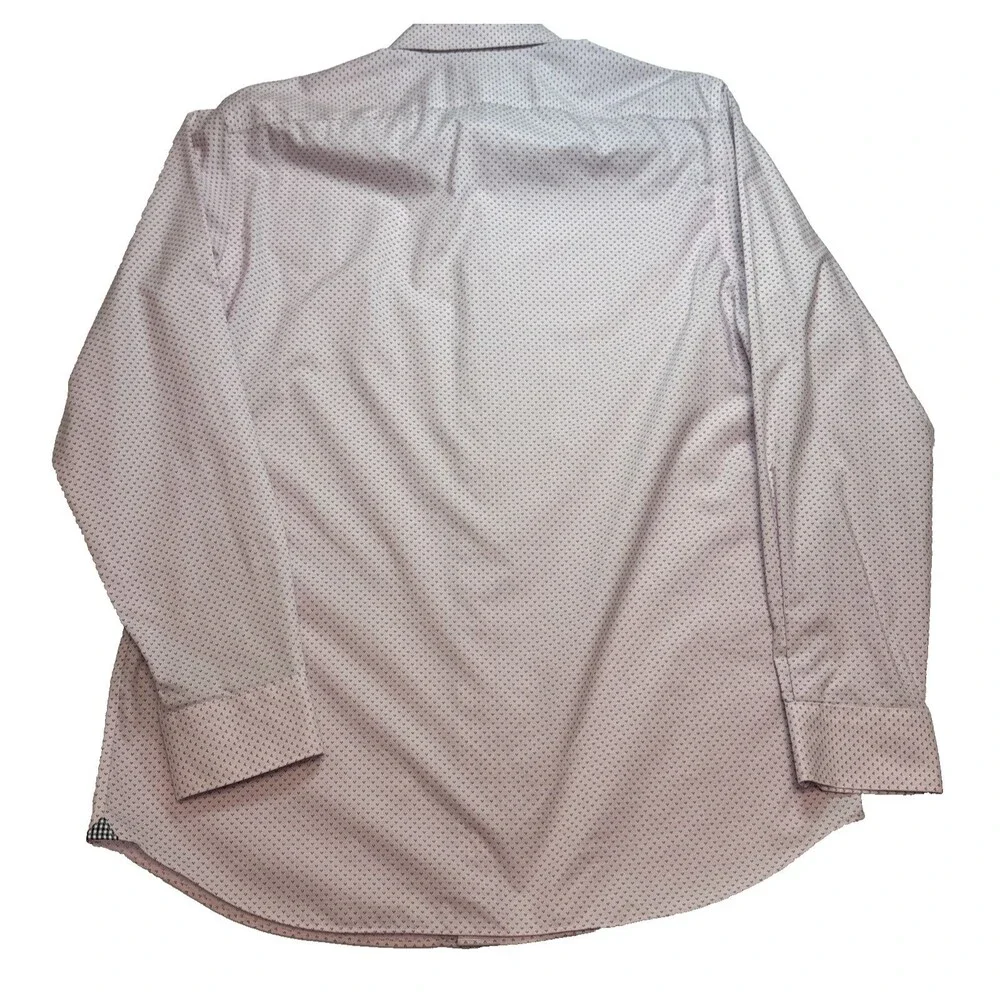 BANANA REPUBLIC Men Large Pink Button Down Long Sleeve Cotton Dress Shirt